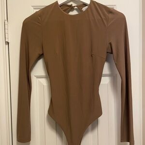 Etiquette Clothiers Long Sleeve Brown Bodysuit